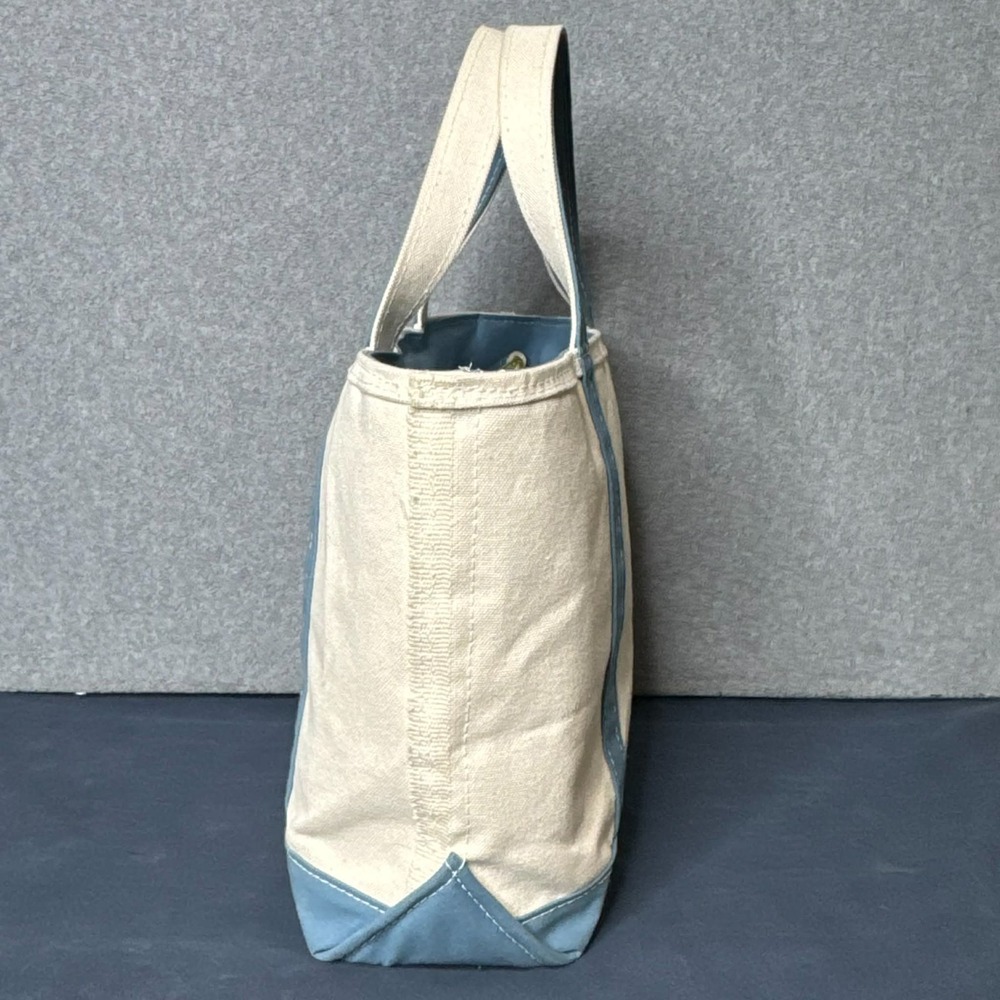 L.L. Bean Boat And Tote Bag Medium Blue Canvas USA Monogram Preppy Coastal - Picture 4 of 15